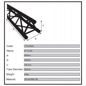 Duratruss DT 23-200 - Rechte driehoek truss 2m informatie