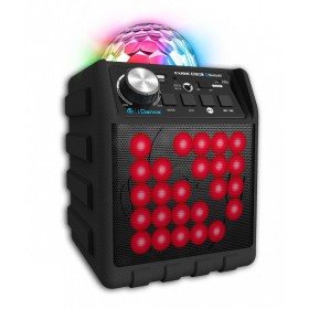 Schuin vooraanzicht - iDance Disco Cube BC5L BLACK - Draadloze bluetooth speaker