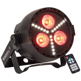 Afstandsbediening Ibiza Light PAR-MINI-STR - 4-IN-1 RGBW LED PAR CAN MET SMD LED STROBE