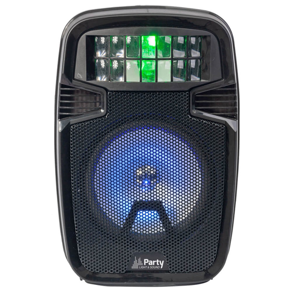 Voorkant Party Light & sound PARTY-8COMBI - LED-Verlichte actiefbox 8"/ 20cm met derby lichteffect