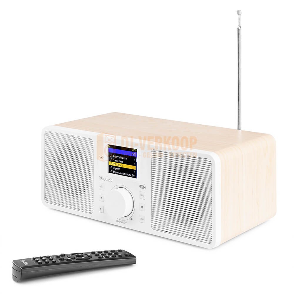 Audizio Rome - WIFI Internet Stereo DAB+ Radio wit schuine voorkant