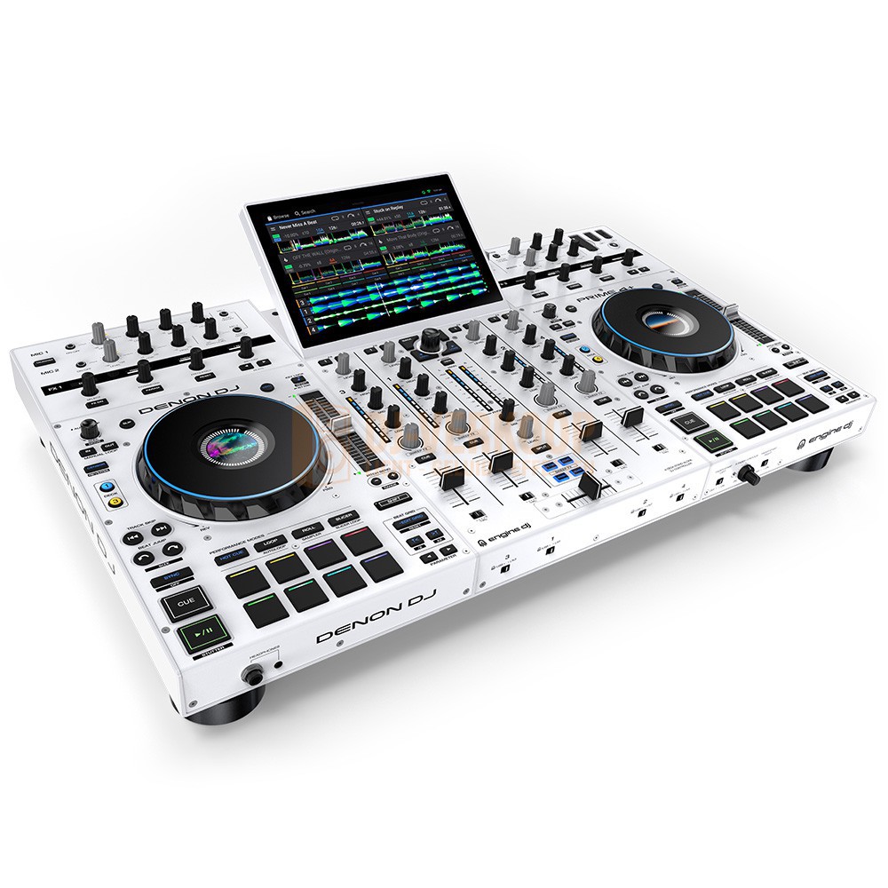 Denon DJ Prime 4+ White - 4-decks standalone dj-controller met o.a. wifi, streaming audio en 10" display