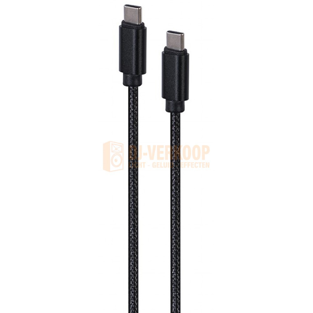 CablExpert CCDB-mUSB2B-CMCM-6 - Type-C male-naar-male USB-kabel met metalen connectoren, 1,8 m, zwart