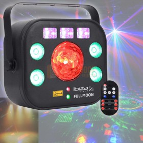 Ibiza Light FULLMOON - 5-IN-1 DMX Licht Effect Met WASH, UV, RB Laser, Strobe & Laser