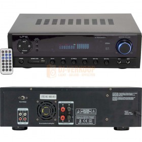 LTC ATM6500BT - Hifi stereo karaoke versterker met Bluetooth 2 x 50w & 3 x 20w voor en achterkant aansluitingen