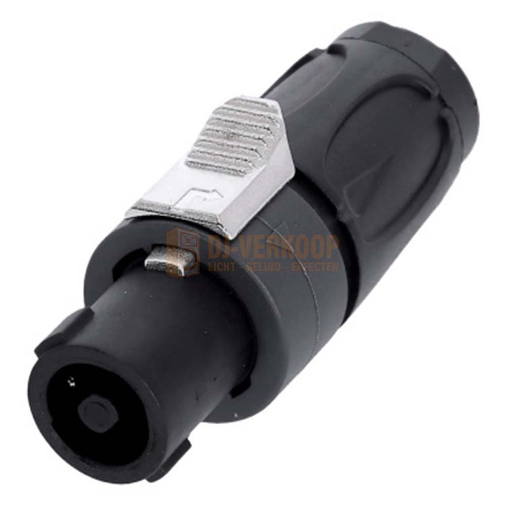 Adam Hall K4CSF4BLK - NL4 Speakon speaker connector 4-polig zwart / donkergrijs