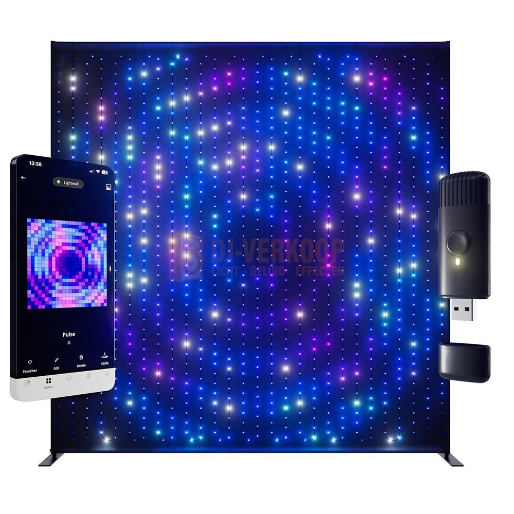 Twinkly Lightwall - Mobiele LED-gordijn met app-bediening en aluminium standaard