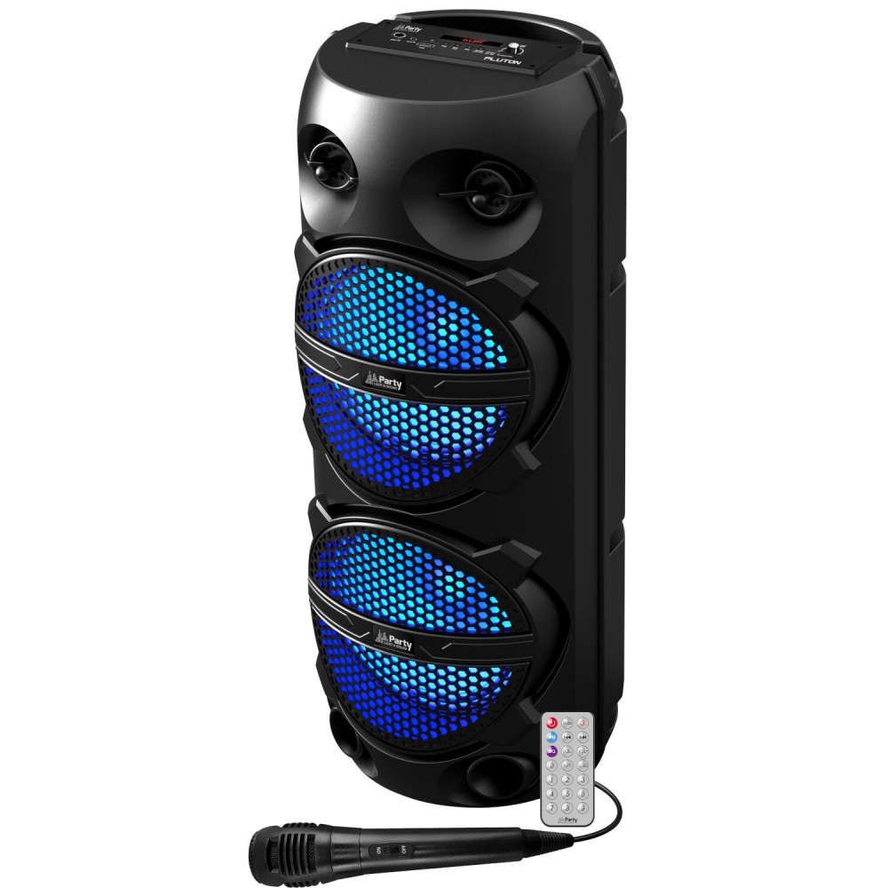 Ibiza sound PLUTON - Luidsprekerbox 300W met Accu, Bluetooth, USB, FM, Microfoon & Lichteffecten