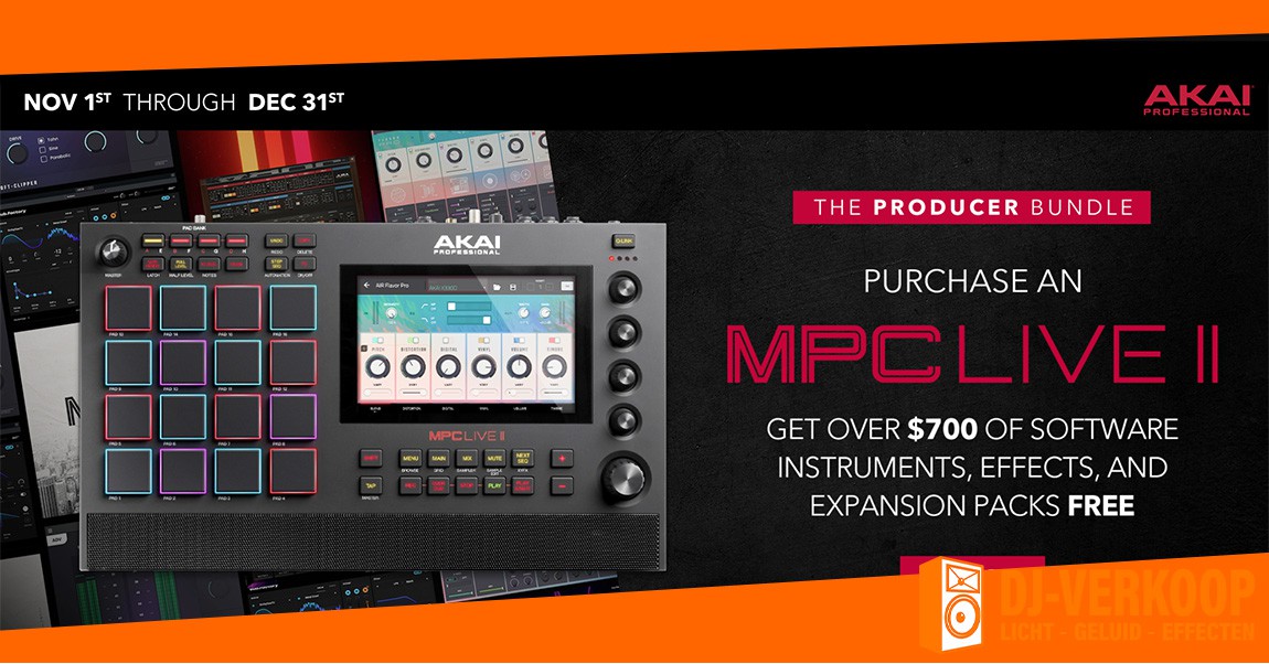 Akai MPC Live II: Krijg tijdelijk gratis €700 aan Gratis Software en Expansies 